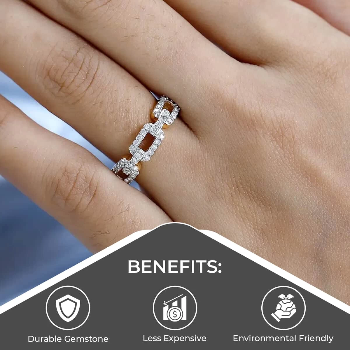 Moissanite Ring In Vermeil Yellow Gold Over Sterling Silver 0.25 Ctw 6 Moissanite Ring In Vermeil Yellow Gold Over Sterling Silver 0.25 Ctw - Image 4