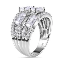 Moissanite Ring In Platinum Over Sterling Silver 1.75 Ctw 11 Moissanite Ring In Platinum Over Sterling Silver 1.75 Ctw -Jewelry store 7620063 3