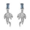Blue Topaz And White Zircon Earrings In Platinum Over Sterling Silver 1.35 Ctw -Jewelry store 7620255
