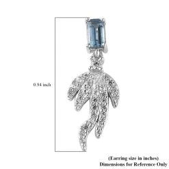 Blue Topaz And White Zircon Earrings In Platinum Over Sterling Silver 1.35 Ctw -Jewelry store 7620255 4