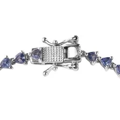 Tanzanite Tennis Bracelet In Platinum Over Sterling Silver (6.50 In) 3.75 Ctw 10 Tanzanite Tennis Bracelet In Platinum Over Sterling Silver (6.50 In) 3.75 Ctw -Jewelry store 7620259 3