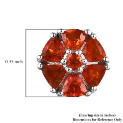 Mexican Fire Opal Stud Earrings In Platinum Over Sterling Silver 0.90 Ctw -Jewelry store 7620300 4