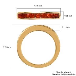 Mexican Fire Opal Half Eternity Band Ring In Vermeil Yellow Gold Over Sterling Silver 0.40 Ctw -Jewelry store 7621208 5