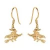 Vermeil Yellow Gold Over Sterling Silver Halloween Witch Earrings 4.15 Grams