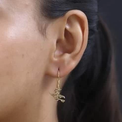 Vermeil Yellow Gold Over Sterling Silver Halloween Witch Earrings 4.15 Grams -Jewelry store 7621338 2