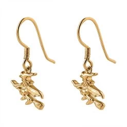Vermeil Yellow Gold Over Sterling Silver Halloween Witch Earrings 4.15 Grams -Jewelry store 7621338 3
