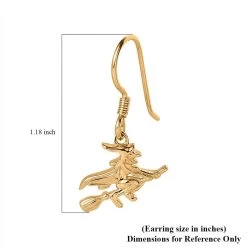 Vermeil Yellow Gold Over Sterling Silver Halloween Witch Earrings 4.15 Grams -Jewelry store 7621338 4