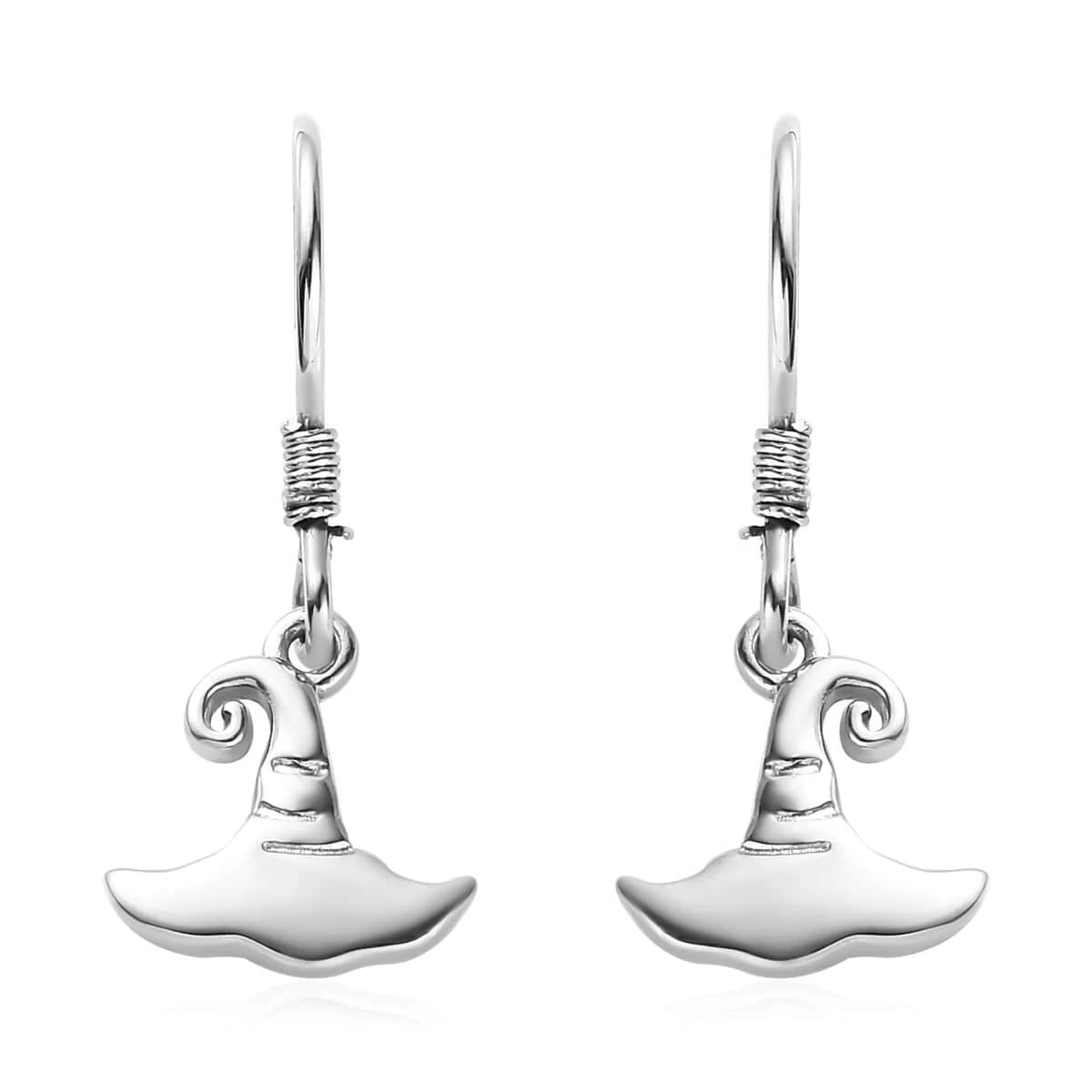 Platinum Over Sterling Silver Witches Hat Earrings (2.85 G) 3 Platinum Over Sterling Silver Witches Hat Earrings (2.85 G)