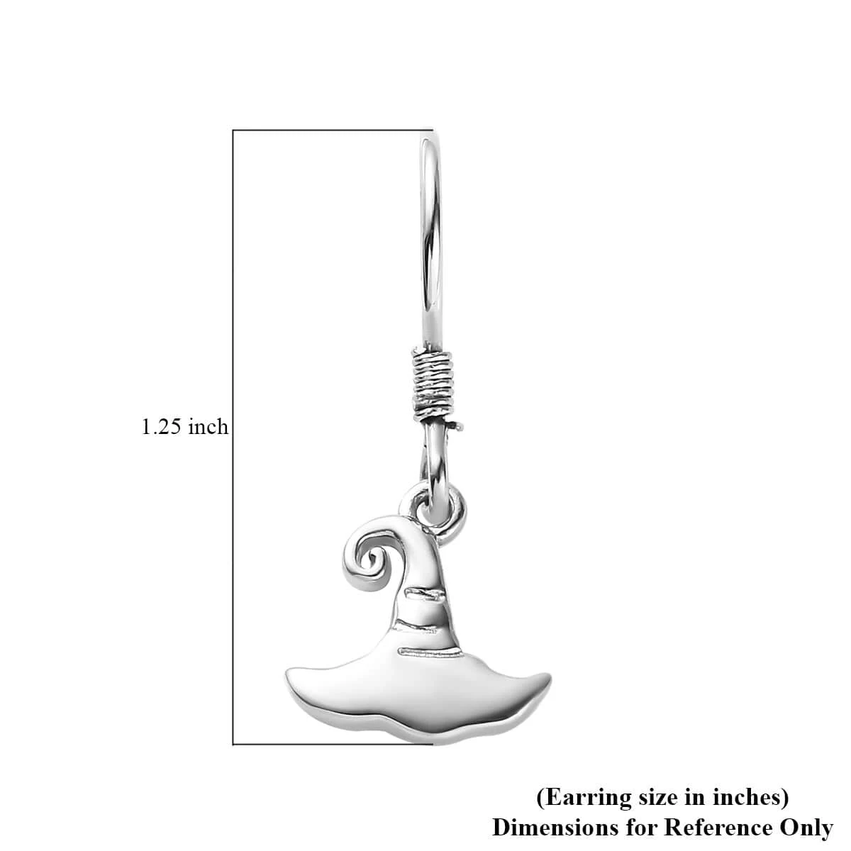 Platinum Over Sterling Silver Witches Hat Earrings (2.85 G) 7 Platinum Over Sterling Silver Witches Hat Earrings (2.85 G) - Image 5