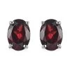 Mozambique Garnet Solitaire Stud Earrings In Platinum Over Sterling Silver 2.00 Ctw -Jewelry store 7621439