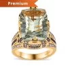 GP Art Deco Collection AAA Montezuma Prasiolite, Brown And White Zircon Ring In Vermeil Yellow Gold Over Sterling Silver 12.65 Ctw (Del. In 5-7 Days) 2 GP Art Deco Collection AAA Montezuma Prasiolite, Brown And White Zircon Ring In Vermeil Yellow Gold Over Sterling Silver 12.65 Ctw (Del. In 5-7 Days) -Jewelry store 7622096