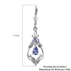 Tanzanite Lever Back Earrings In Platinum Over Sterling Silver 1.25 Ctw -Jewelry store 7622321 4