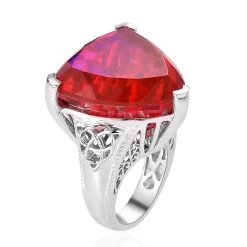 Volcanic Quartz (Triplet) Ring In Platinum Over Sterling Silver 55.90 Ctw -Jewelry store 7622323 3