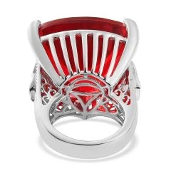 Volcanic Quartz (Triplet) Ring In Platinum Over Sterling Silver 55.90 Ctw -Jewelry store 7622323 4