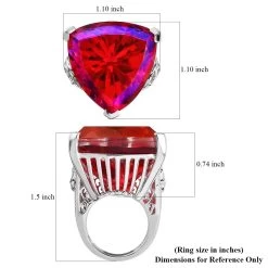 Volcanic Quartz (Triplet) Ring In Platinum Over Sterling Silver 55.90 Ctw -Jewelry store 7622323 5