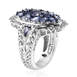 Tanzanite Ring In Platinum Over Sterling Silver 3.50 Ctw -Jewelry store 7622347 3