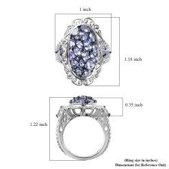 Tanzanite Ring In Platinum Over Sterling Silver 3.50 Ctw -Jewelry store 7622347 5