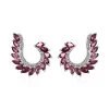 Tanzanian Rhodolite Garnet And White Zircon Earrings In Platinum Over Sterling Silver 3.20 Ctw