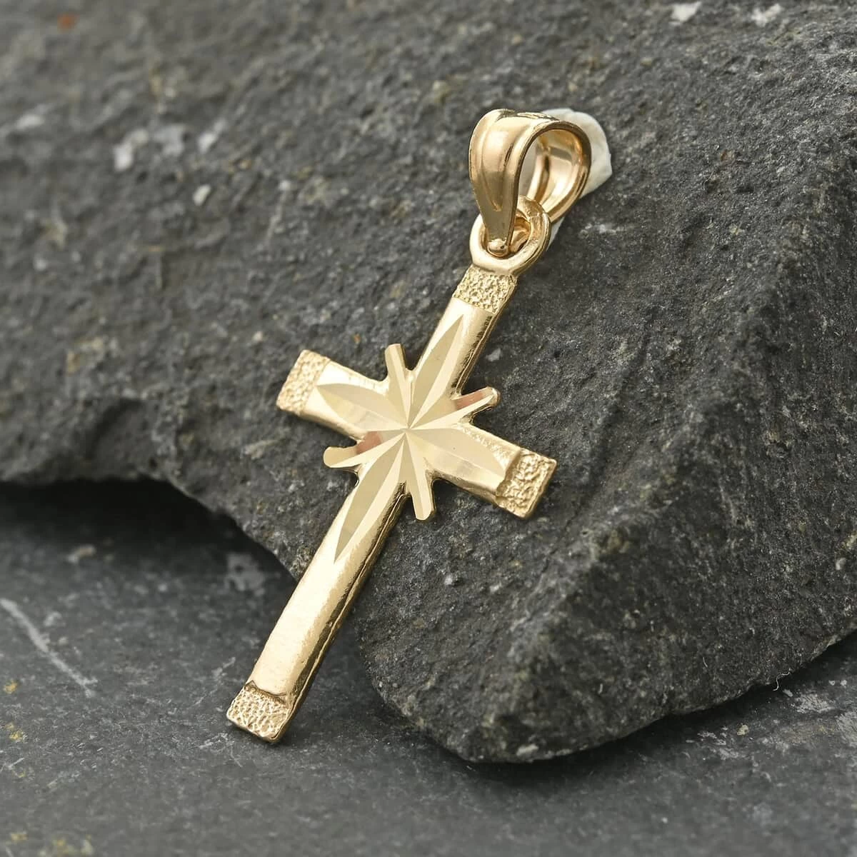 Made In America 10K Yellow Gold Cross Pendant 0.60 Grams 4 Made In America 10K Yellow Gold Cross Pendant 0.60 Grams - Image 2