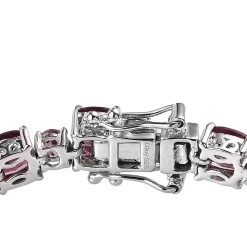 Tanzanian Rhodolite Garnet Bracelet In Platinum Over Sterling Silver (6.50 In) 15.60 Ctw 10 Tanzanian Rhodolite Garnet Bracelet In Platinum Over Sterling Silver (6.50 In) 15.60 Ctw -Jewelry store 7623132 3