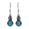 Artisan Crafted Premium Sleeping Beauty Turquoise And White Buffalo Dangle Earrings In Sterling Silver 2.20 Ctw 2 Artisan Crafted Premium Sleeping Beauty Turquoise And White Buffalo Dangle Earrings In Sterling Silver 2.20 Ctw -Jewelry store 7623626