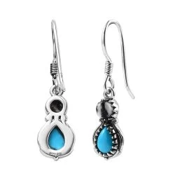 Artisan Crafted Premium Sleeping Beauty Turquoise And White Buffalo Dangle Earrings In Sterling Silver 2.20 Ctw -Jewelry store 7623626 3