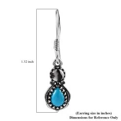 Artisan Crafted Premium Sleeping Beauty Turquoise And White Buffalo Dangle Earrings In Sterling Silver 2.20 Ctw -Jewelry store 7623626 4
