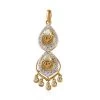 Ethiopian Welo Opal And White Zircon Pendant In Vermeil Yellow Gold Over Sterling Silver 1.00 Ctw -Jewelry store 7624690