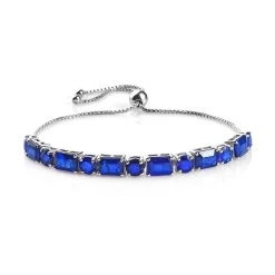 Tanzanian Blue Spinel (DF) Bolo Bracelet In Platinum Over Sterling Silver 9.75 Ctw