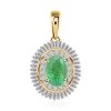 Luxoro 10K Yellow Gold AAA Kagem Zambian Emerald And Diamond Pendant 1.00 Ctw -Jewelry store 7626029