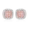 Natural Pink And White Diamond I3 Stud Earrings In Vermeil Rose Gold Over Sterling Silver 0.50 Ctw -Jewelry store 7626073