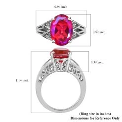 Volcanic Quartz (Triplet) Solitaire Ring In Platinum Over Sterling Silver 6.40 Ctw -Jewelry store 7626452 5