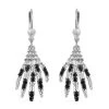 Thai Black Spinel Lever Back Halloween Skeleton Hands Earrings In Platinum Over Sterling Silver 0.55 Ctw 1 Thai Black Spinel Lever Back Halloween Skeleton Hands Earrings In Platinum Over Sterling Silver 0.55 Ctw -Jewelry store 7626667