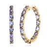 Tanzanite Inside Out Hoop Earrings In Vermeil Yellow Gold Over Sterling Silver 6.50 Ctw -Jewelry store 7626776