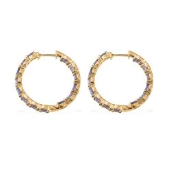 Tanzanite Inside Out Hoop Earrings In Vermeil Yellow Gold Over Sterling Silver 6.50 Ctw -Jewelry store 7626776 3