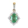 Luxoro 10K Yellow Gold Premium Ethiopian Emerald And G-H I3 Diamond Halo Pendant 1.40 Ctw 1 Luxoro 10K Yellow Gold Premium Ethiopian Emerald And G-H I3 Diamond Halo Pendant 1.40 Ctw -Jewelry store 7627128