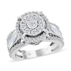 10K White Gold G-H I2 Diamond Ring 5 Grams 1.00 Ctw