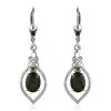 Bohemian Moldavite And Chrome Diopside Dangling Earrings In Platinum Over Sterling Silver 2.10 Ctw -Jewelry store 7627411