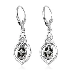 Bohemian Moldavite And Chrome Diopside Dangling Earrings In Platinum Over Sterling Silver 2.10 Ctw -Jewelry store 7627411 4