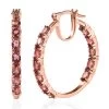 Premium Blush Tourmaline Hoop Earrings In Vermeil Rose Gold Over Sterling Silver 3.65 Ctw -Jewelry store 7628248