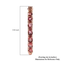 Premium Blush Tourmaline Hoop Earrings In Vermeil Rose Gold Over Sterling Silver 3.65 Ctw -Jewelry store 7628248 4