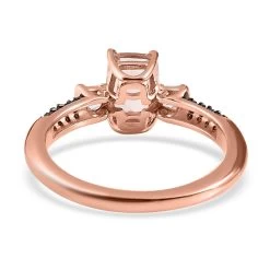 Premium Marropino Morganite, Brown And White Zircon Ring In Vermeil Rose Gold Over Sterling Silver 1.20 Ctw 12 Premium Marropino Morganite, Brown And White Zircon Ring In Vermeil Rose Gold Over Sterling Silver 1.20 Ctw -Jewelry store 7628468 4