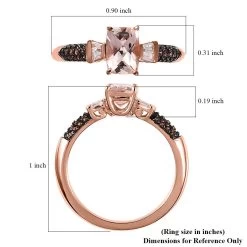 Premium Marropino Morganite, Brown And White Zircon Ring In Vermeil Rose Gold Over Sterling Silver 1.20 Ctw 13 Premium Marropino Morganite, Brown And White Zircon Ring In Vermeil Rose Gold Over Sterling Silver 1.20 Ctw -Jewelry store 7628468 5