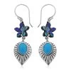 Bali Legacy Sleeping Beauty Turquoise And Abalone Shell Starfish Dangle Earrings In Sterling Silver 2.00 Ctw -Jewelry store 7628494