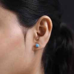 Sleeping Beauty Turquoise Solitaire Stud Earrings In 14K Rose Gold Over Sterling Silver 1.20 Ctw 9 Sleeping Beauty Turquoise Solitaire Stud Earrings In 14K Rose Gold Over Sterling Silver 1.20 Ctw -Jewelry store 7628651 2