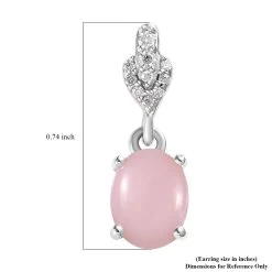 Peruvian Pink Opal And Moissanite Dangle Earrings In Platinum Over Sterling Silver 2.00 Ctw -Jewelry store 7628740 4