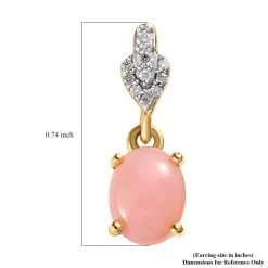 Peruvian Pink Opal And Moissanite Dangle Earrings In Vermeil Yellow Gold Over Sterling Silver 2.00 Ctw -Jewelry store 7628741 4