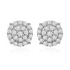 Luxuriant Lab Grown Diamond G-H SI Double Halo Stud Earrings In Platinum Over Sterling Silver 0.50 Ctw -Jewelry store 7629101