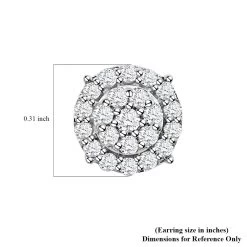 Luxuriant Lab Grown Diamond G-H SI Double Halo Stud Earrings In Platinum Over Sterling Silver 0.50 Ctw -Jewelry store 7629101 4