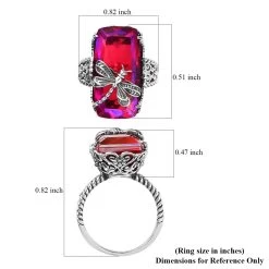 Artisan Crafted Premium Volcanic Quartz Dragonfly Ring In Black Oxidized Sterling Silver 15.35 Ctw -Jewelry store 7630930 5